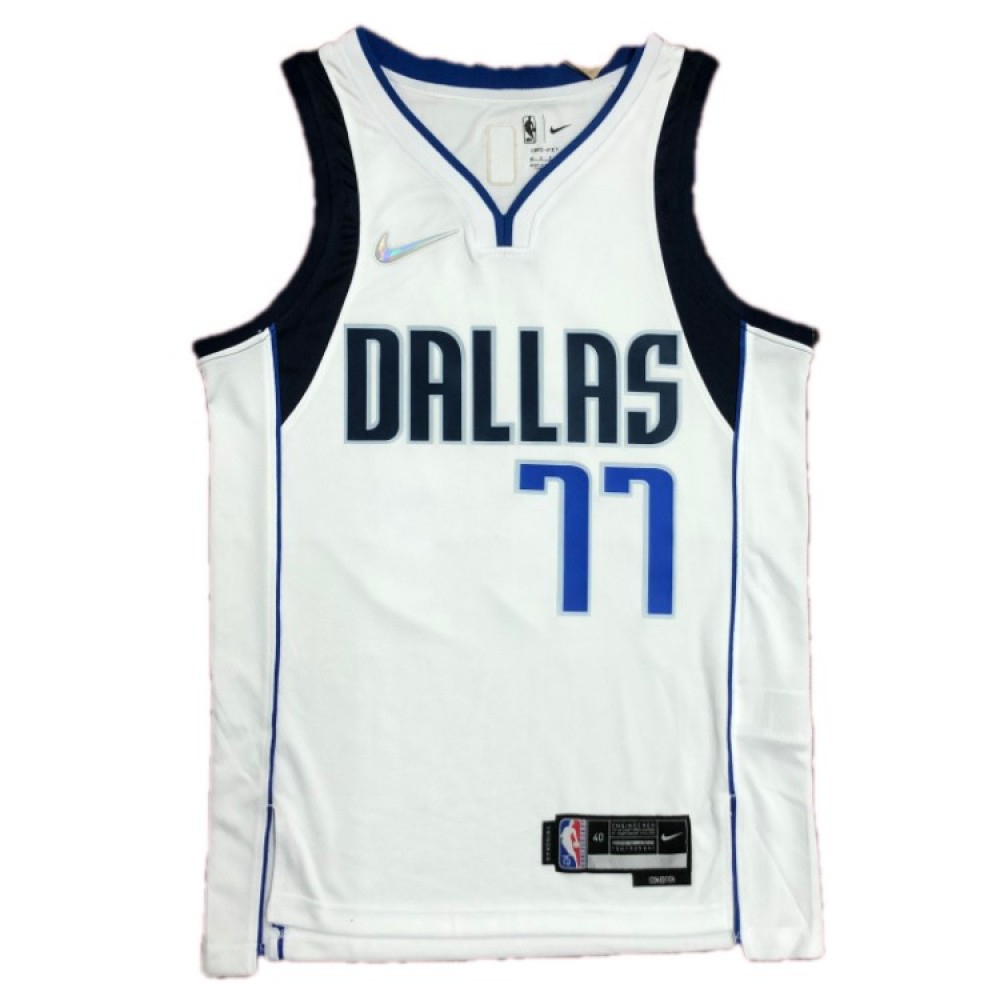 Men's Dallas Mavericks Luka Doncic #77 White 2021/22 Swingman NBA Jersey - Icon Edition-Pro Kit Vault | Brand New 26/27 Sports Jerseys